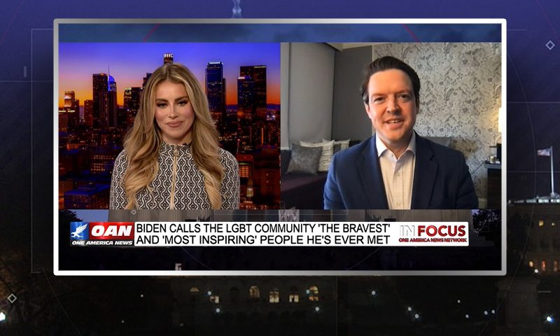 Video still from Ryan Helfenbein's interview with In Focus on One America News Network