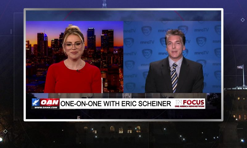 Video still from Eric Scheiner's interview with In Focus on One America News Network