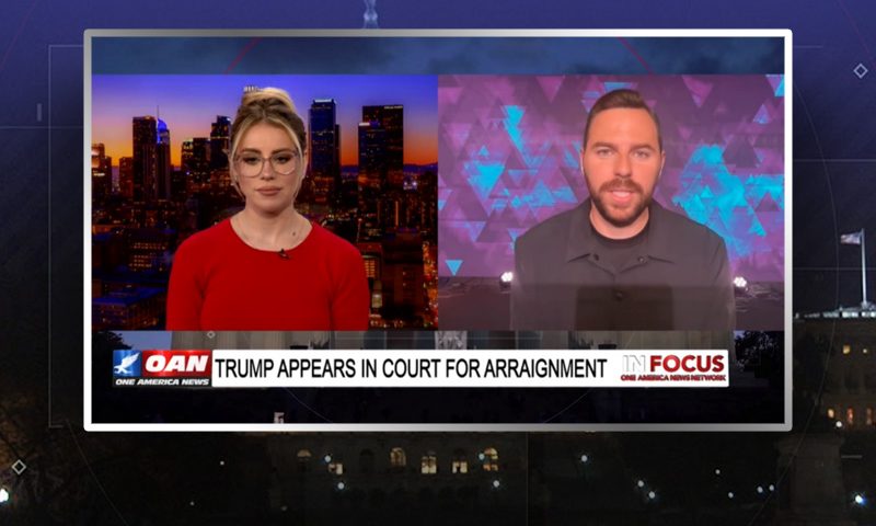Video still from Jackson Lahmeyer's interview with In Focus on One America News Network