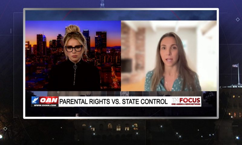 Video still from Nicole Pearson's interview with In Focus on One America News Network