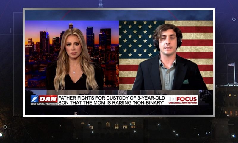 Video still from Harrison Tinsley's interview with In Focus on One America News Network