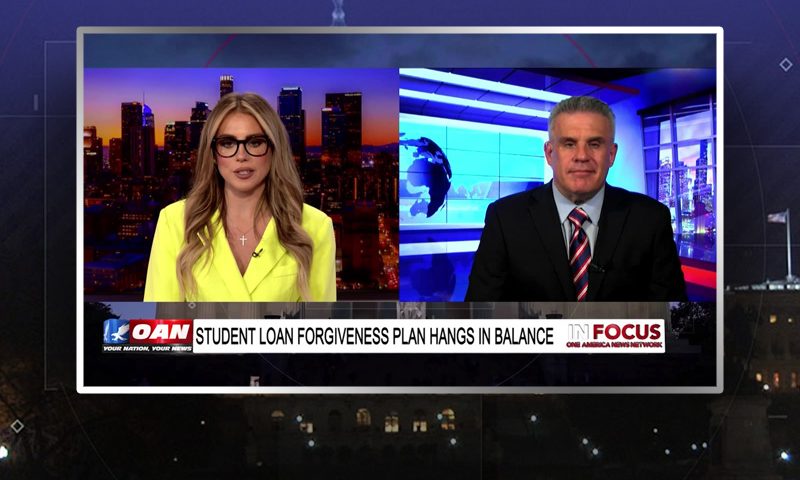 Video still from Dan Geltrude's interview with In Focus on One America News Network