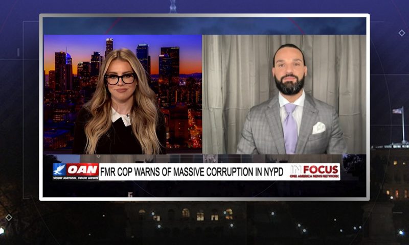 Video still from Salvatore Greco's interview with In Focus on One America News Network