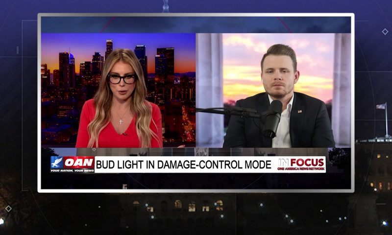 Video still from Ryan Fournier's interview with In Focus on One America News Network