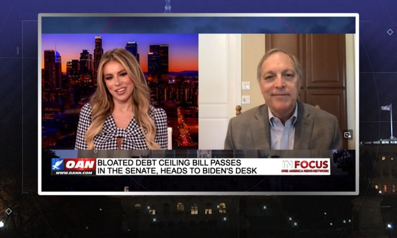 Video still from Rep. Andy Biggs' interview with In Focus on One America News Network