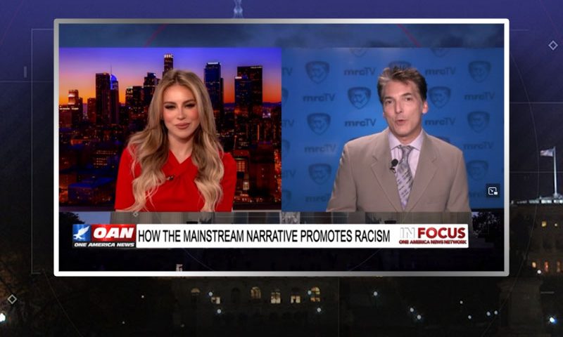 Video still from Eric Scheiner's interview with In Focus on One America News Network