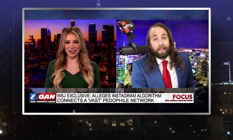 Video still from Jess Weber's interview with In Focus on One America News Network