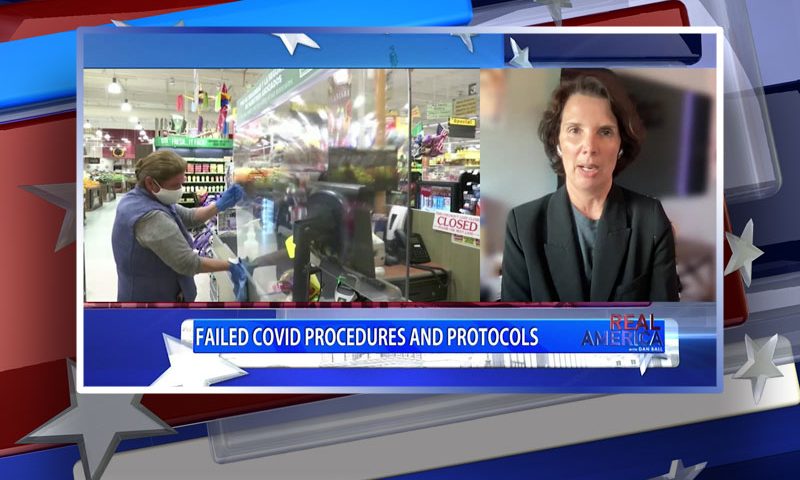 Video still from Dr. Kat Lindley's interview with Real America on One America News Network