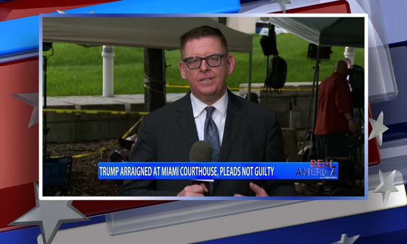 Video still from Neil McCabe's interview with Real America on One America News Network