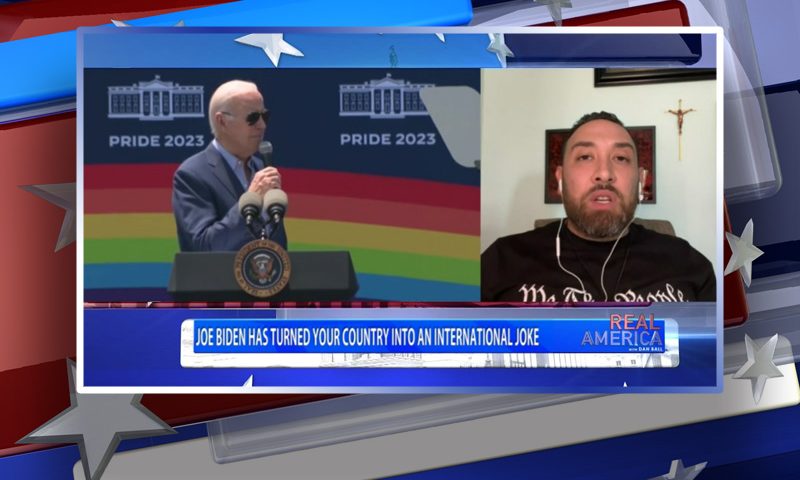 Video still from Anthony Raimondi's interview with Real America on One America News Network