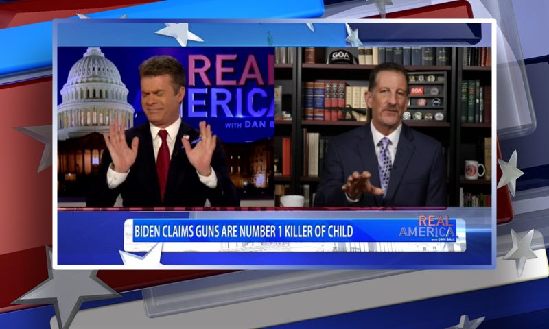 Video still from Erich Pratt's interview with Real America on One America News Network
