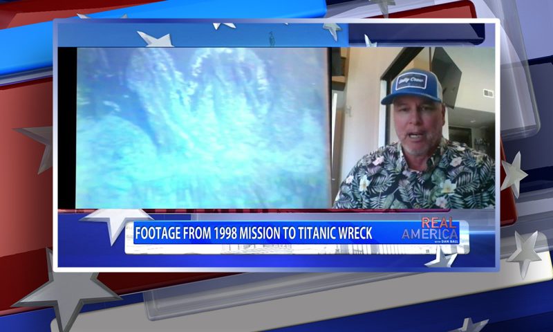Video still from Roman Sugden's interview with Real America on One America News Network