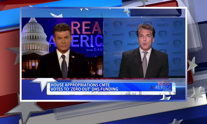 Video still from Eric Scheiner's interview with Real America on One America News Network