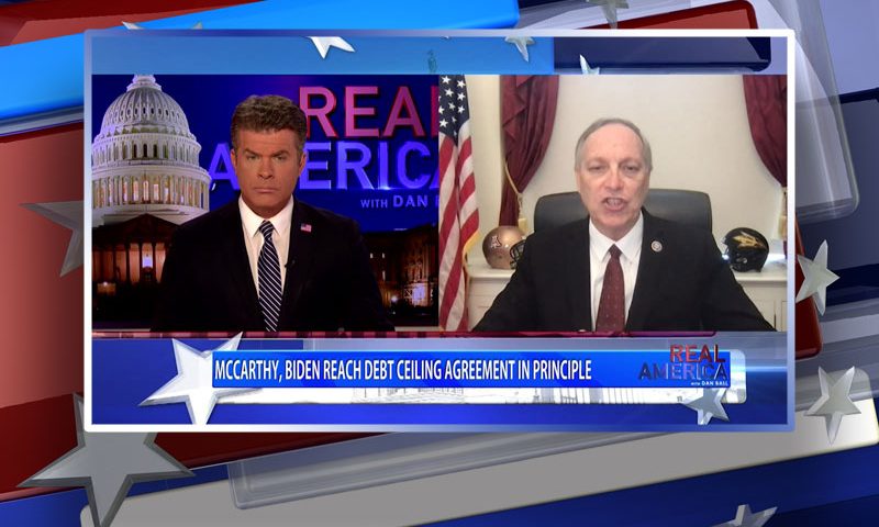 Video still from Rep. Andy Biggs' interview with Real America on One America News Network