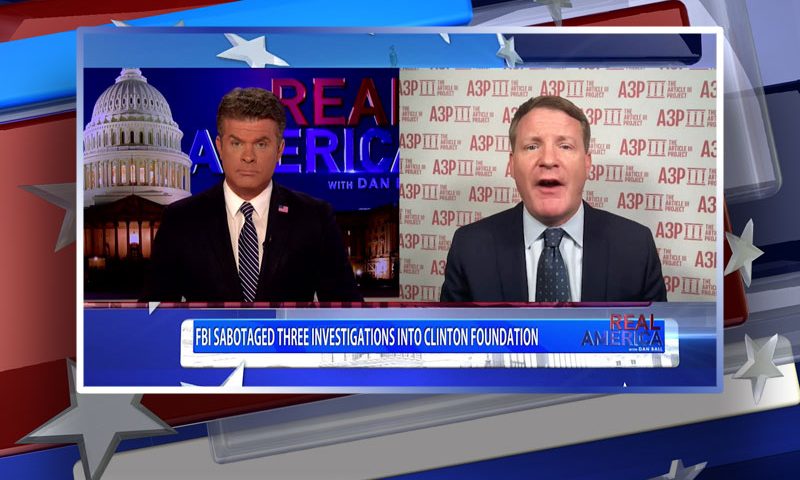 Video still from Mike Davis' interview with Real America on One America News Network