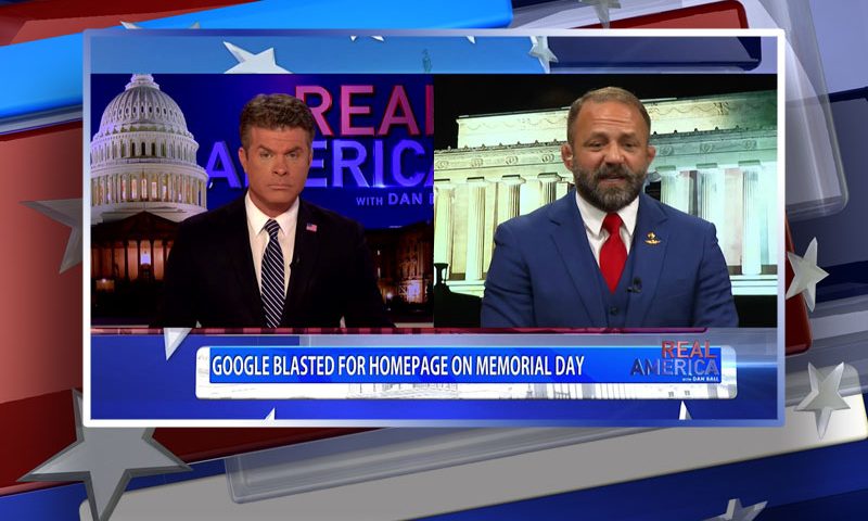 Video still from Chad Robichaux's interview with Real America on One America News Network