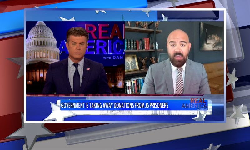 Video still from Joseph McBride's interview with Real America on One America News Network