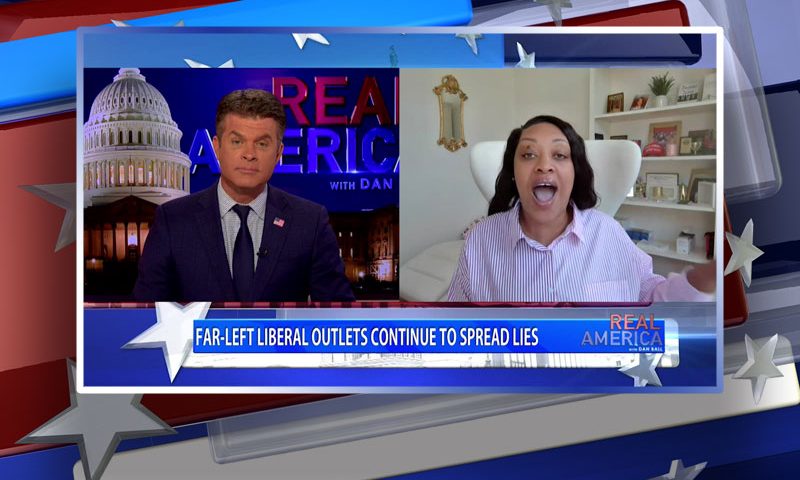 Video still from Angela Stanton-King's interview with Real America on One America News Network