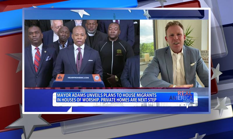 Video still from Andrew Giuliani's interview with Real America on One America News Network