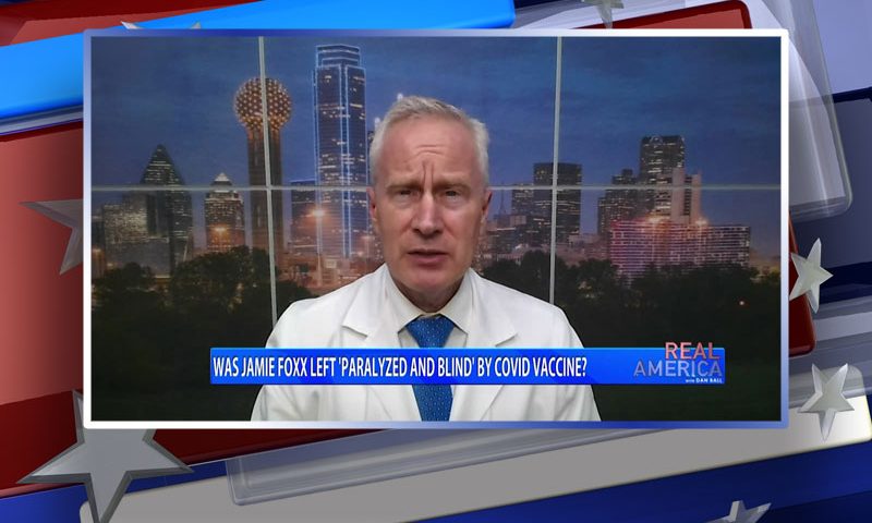 Video still from Dr. Peter McCullough's interview with Real America on One America News Network