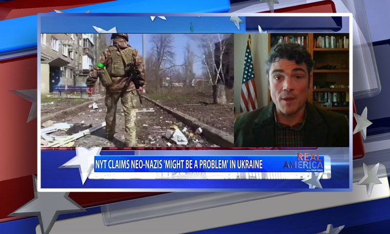 Video still from Joe Kent's interview with Real America on One America News Network
