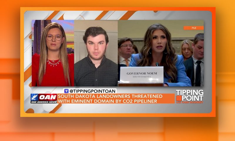 Video still from Greg Price's interview with Tipping Point on One America News Network
