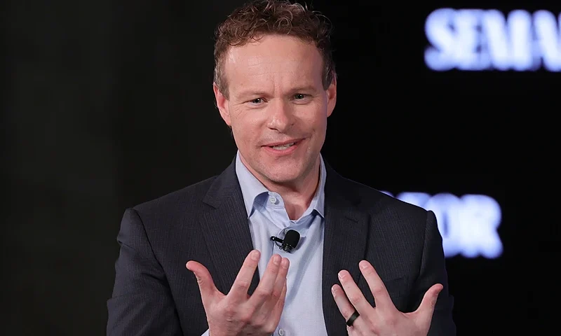 NEW YORK, NEW YORK - APRIL 10: Chris Licht speaks on stage during the Semafor Media Summit on April 10, 2023 in New York City. (Photo by Michael Loccisano/Getty Images for Semafor)