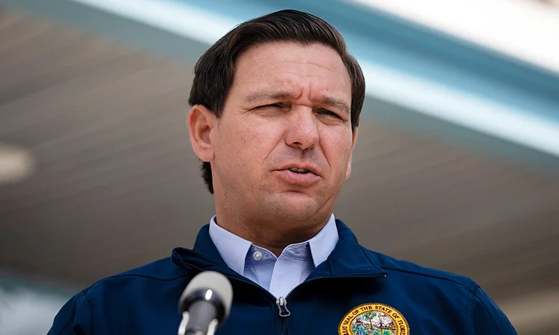 MIAMI, FL - AUGUST 29: Governor Ron DeSantis gives a briefing regarding Hurricane Dorian to the media at National Hurricane Center on August 29, 2019 in Miami, Florida. Hurricane Dorian is expected to become a Category 4 as it approaches Florida in the upcoming days. (Photo by Eva Marie Uzcategui/Getty Images)