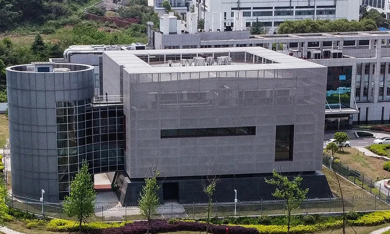 TOPSHOT - An aerial view shows the P4 laboratory at the Wuhan Institute of Virology in Wuhan in China's central Hubei province on April 17, 2020. The P4 epidemiological laboratory was built in co-operation with French bio-industrial firm Institut Merieux and the Chinese Academy of Sciences. The facility is among a handful of labs around the world cleared to handle Class 4 pathogens (P4) - dangerous viruses that pose a high risk of person-to-person transmission. (Photo by Hector RETAMAL / AFP) (Photo by HECTOR RETAMAL/AFP via Getty Images)