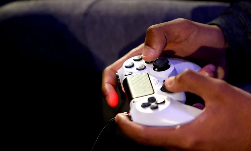 LONDON, ENGLAND - MARCH 28: A detailed view of a PS4 controller as players practice during day one of the 2019 ePremier League Finals at Gfinity Arena on March 28, 2019 in London, England. (Photo by Alex Pantling/Getty Images)