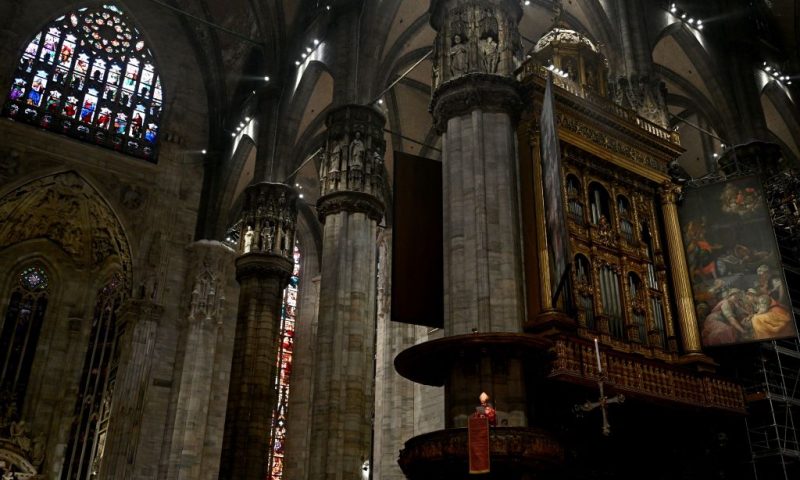 Archbishop of Milan Mario Delpini celebrates an ordination mass for fifteen new Catholic priests, in the Duomo Cathedral in Milan, on June 10, 2023. (Photo by GABRIEL BOUYS / AFP) (Photo by GABRIEL BOUYS/AFP via Getty Images)