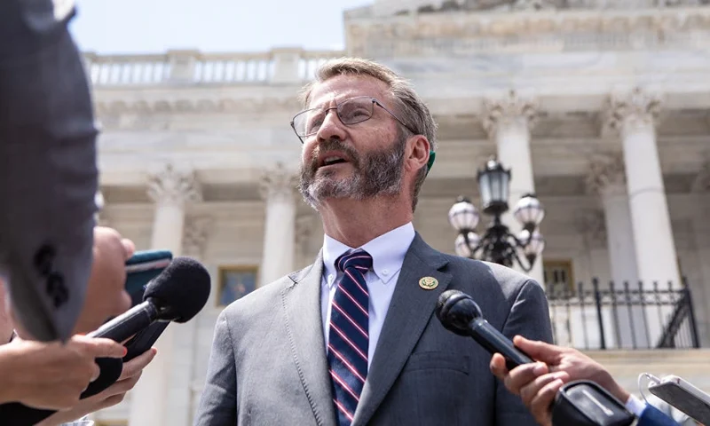 WASHINGTON, DC - JUNE 13: Rep. Tim Burchett (R-TN) speaks to reporters on the steps of the House of Representatives on June 13, 2023 outside the U.S. Capitol in Washington, DC. (Photo by Anna Rose Layden/Getty Images)