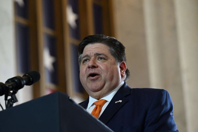 Illinois Governor J.B. Pritzker speaks before US President Joe Biden delivers remarks about the economy at the Old Post Office in Chicago, Illinois, on June 28, 2023. (Photo by ANDREW CABALLERO-REYNOLDS / AFP) (Photo by ANDREW CABALLERO-REYNOLDS/AFP via Getty Images)
