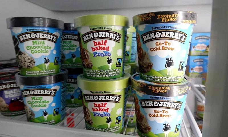 MIAMI, FLORIDA - SEPTEMBER 23: Ice cream is for sale in a Ben & Jerry's store on September 23, 2021 in Miami, Florida. The state of Florida is reported to be ready to restrict purchases of Unilever PLC assets starting in late October after the company's Ben & Jerry's brand halted sales in the Israeli-occupied West Bank. (Photo by Joe Raedle/Getty Images)