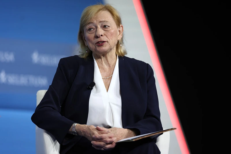 NATIONAL HARBOR, MARYLAND - MAY 04: U.S. Gov. Janet Mills (D-ME) delivers remarks at the SelectUSA Investment Summit on May 04, 2023 in National Harbor, Maryland. The SelectUSA Investment Summit aims at attracting foreign investment in the United States. (Photo by Kevin Dietsch/Getty Images)
