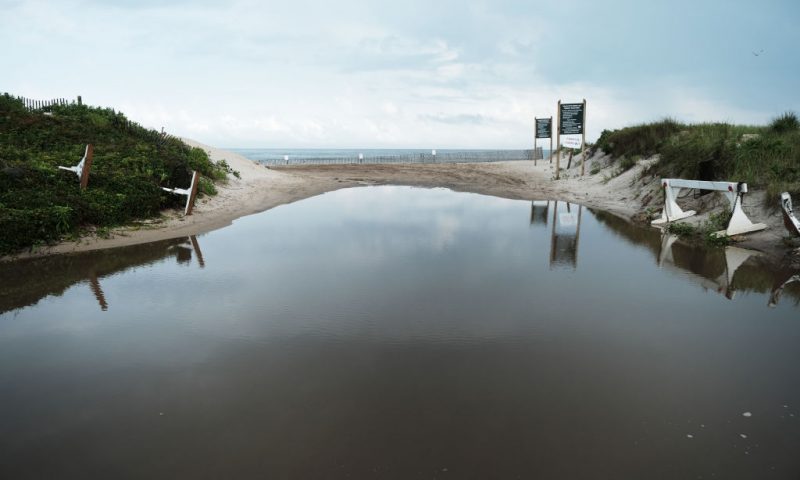 A general view of Gilgo Beach on July 18, 2023 in Babylon, New York. Rex Heuermann, a 59-year-old New York architect, has been charged with murdering three women and suspected in the death of a fourth. A total of 11 bodies, mostly women, have found along the remote beach area starting in 2010. (Photo by Spencer Platt/Getty Images)