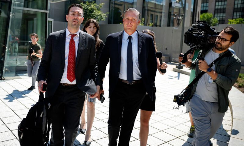 WASHINGTON, DC - JULY 31: Devon Archer (C), Hunter Biden’s former business partner, leaves the O'Neill House Office Building after testifying to the House Oversight Committee on Capitol Hill on July 31, 2023 in Washington, DC. Archer gave closed-door testimony to the Republican-controlled committee that is investigating President Joe Biden's son. (Photo by Chip Somodevilla/Getty Images)