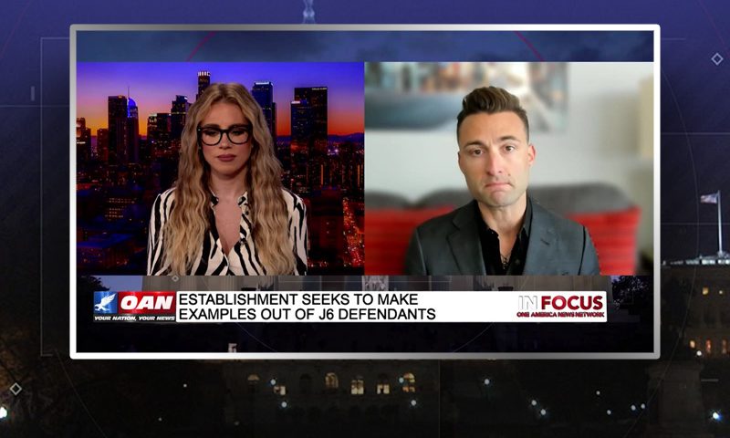 Video still from John Strand's interview with In Focus on One America News Network