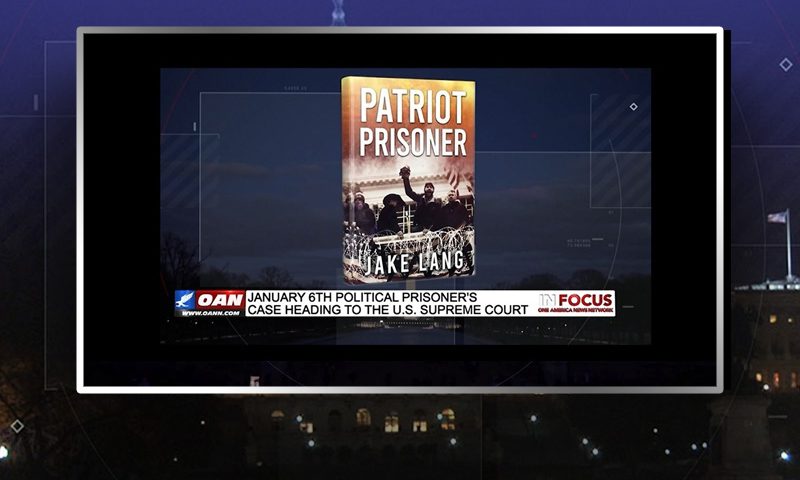 Video still from Jake Lang's interview with In Focus on One America News Network