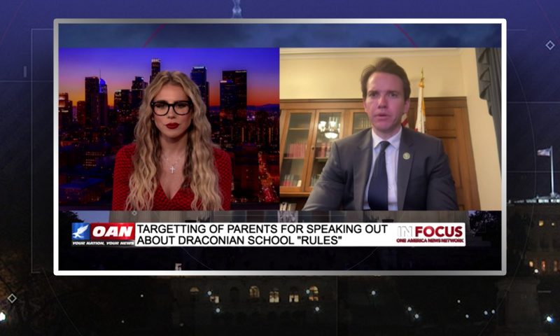Video still from Kevin Kiley's interview with In Focus on One America News Network