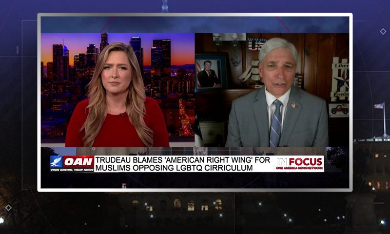 Video still from Steven Rogers' interview with In Focus on One America News Network