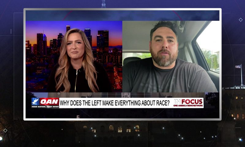 Video still from Gerard Michaels' interview with In Focus on One America News Network
