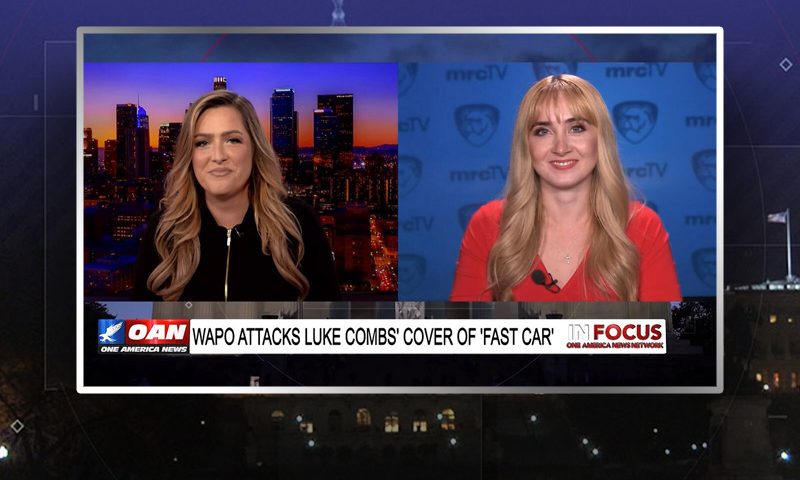 Video still from Tierin-Rose Mandelburg's interview with In Focus on One America News Network