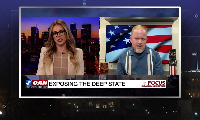 Video still from John Mills' interview with In Focus on One America News Network