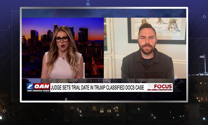 Video still from Jackson Lahmeyer's interview with In Focus on One America News Network