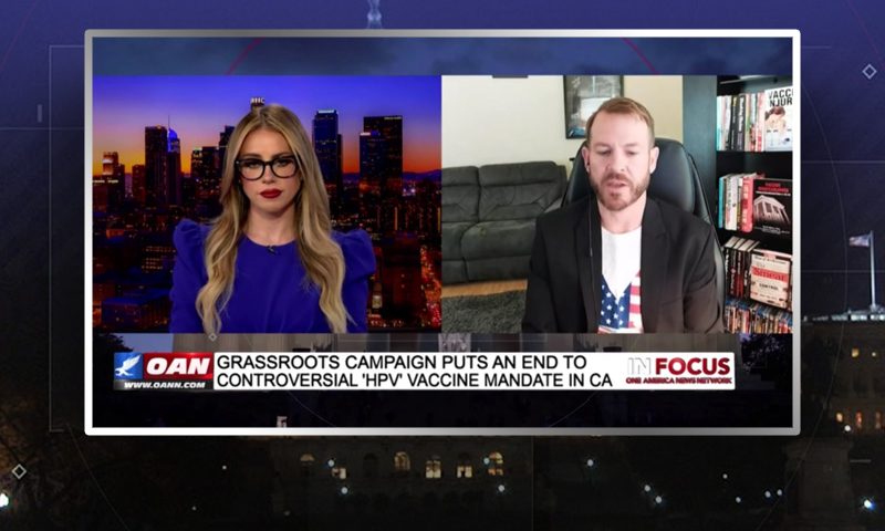 Video still from Joshua Coleman's interview with In Focus on One America News Network