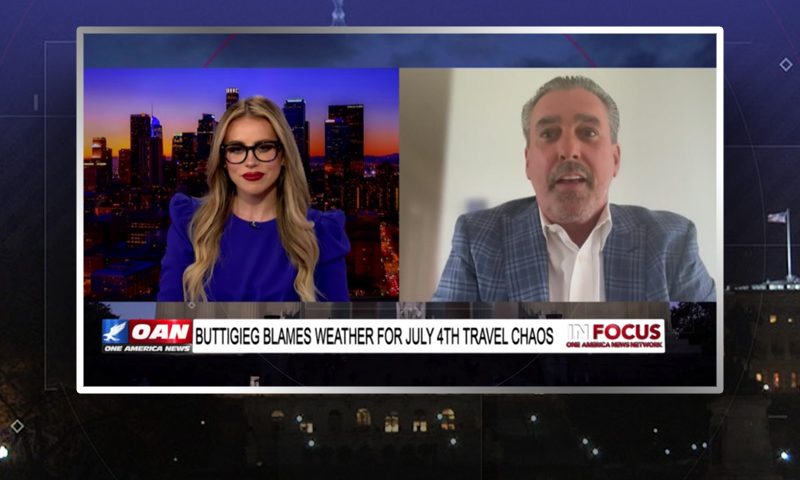Video still from Tom Maoli's interview with In Focus on One America News Network