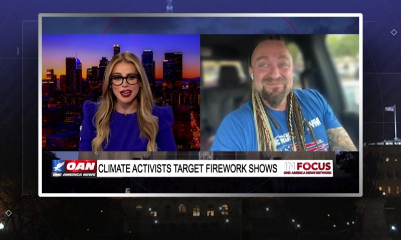 Video still from Lou Uridel's interview with In Focus on One America News Network