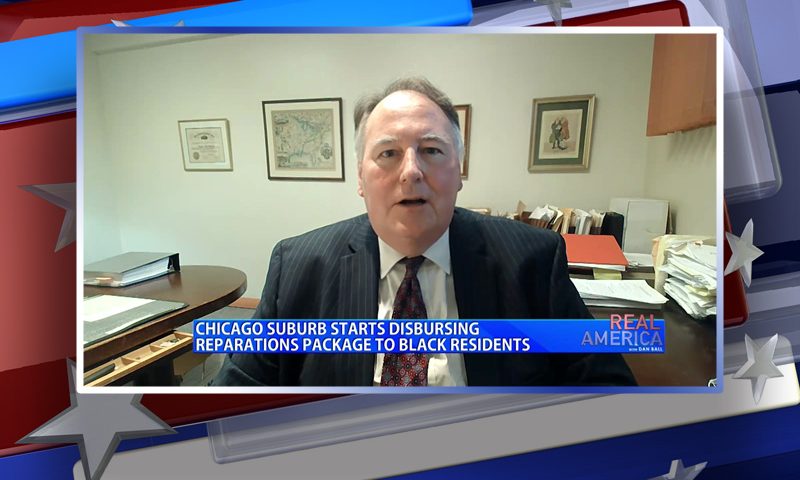 Video still from Steve Boulton's interview with Real America on One America News Network