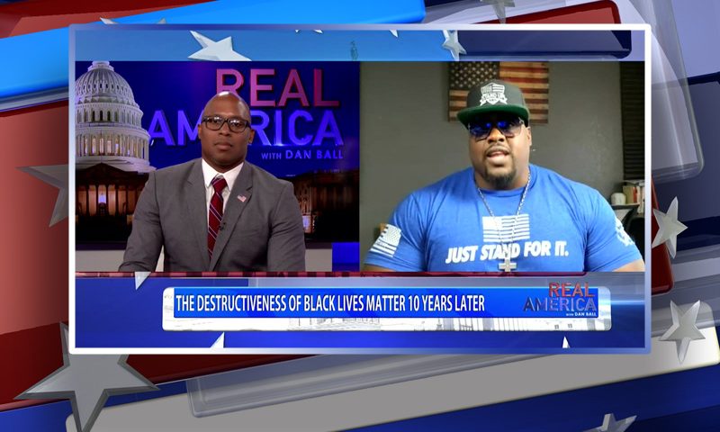 Video still from Stephen Davis' interview with Real America on One America News Network